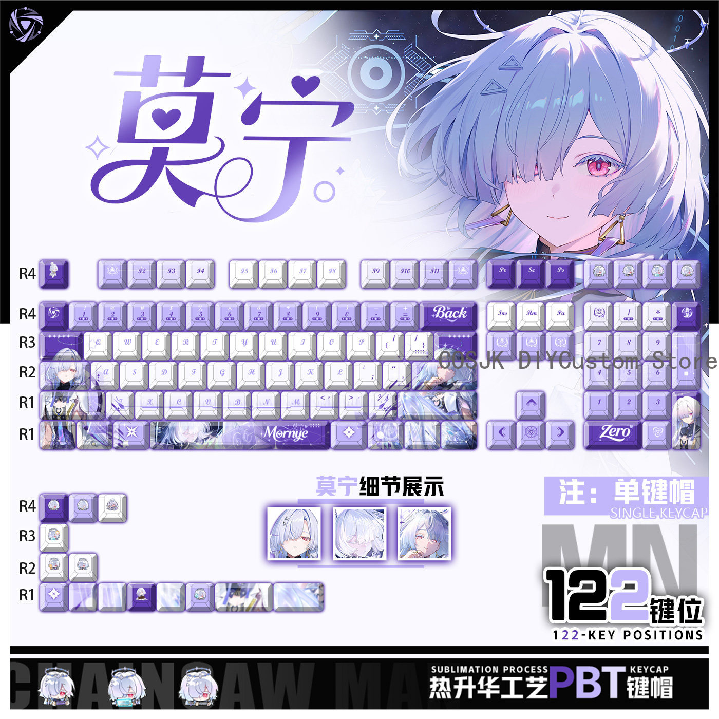 Gaming Accessories Gamestop - Set di 122 Tasti Anime Mornye