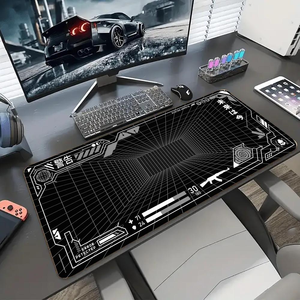 Gaming Accessories White - Tappetino da scrivania con griglia prospettiva