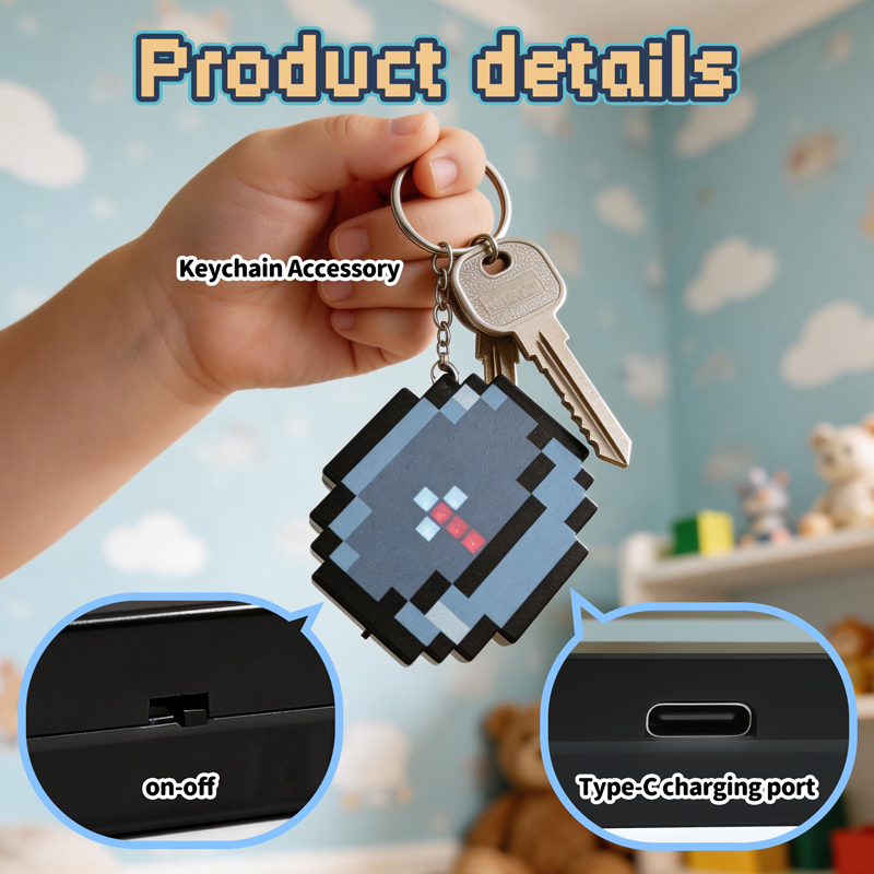 Gaming Accessories For 8 Year Old - Nuovo 2026 Bussola Pixel Ricaricabile Portachiavi,